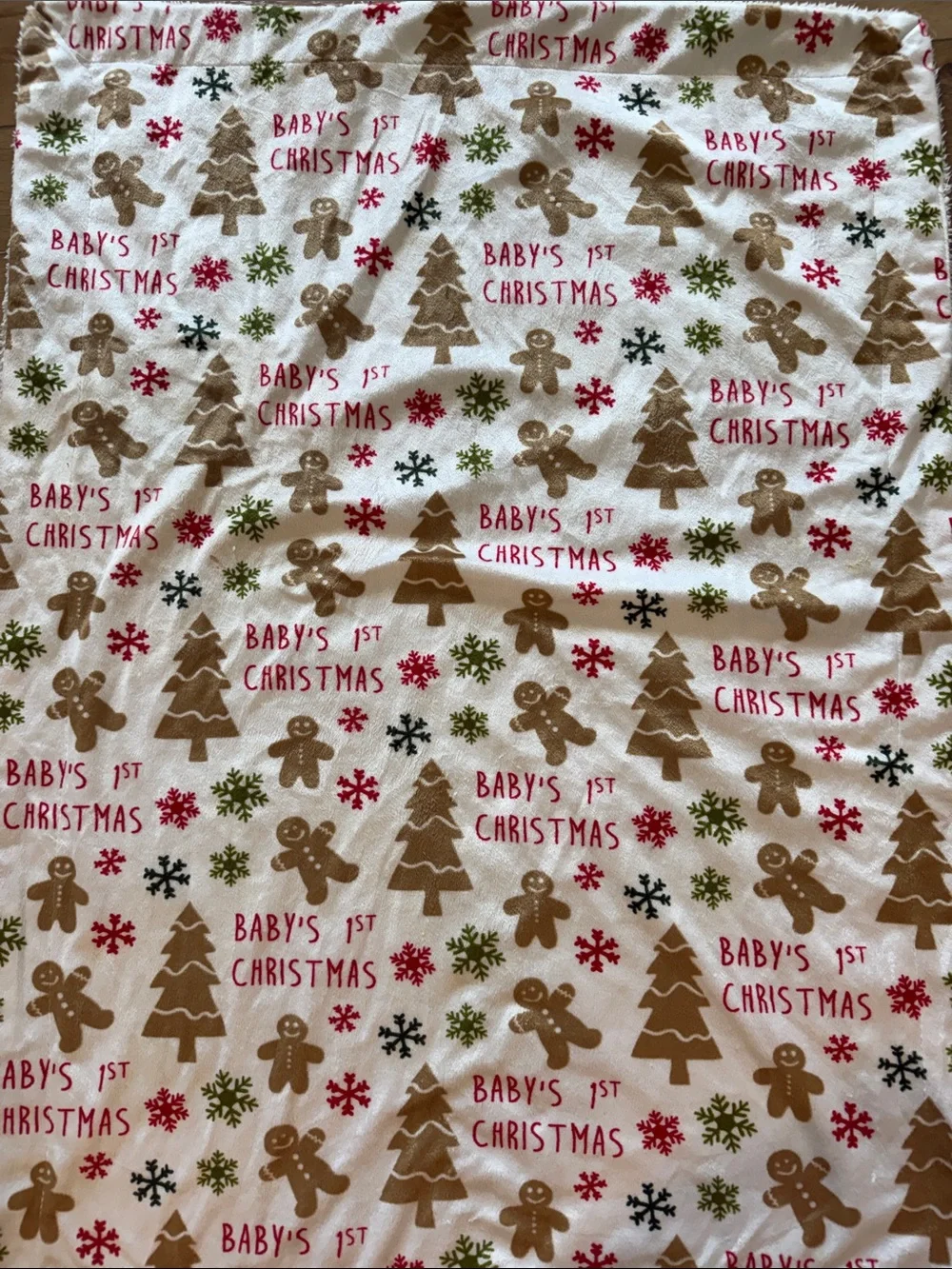 Baby's 1st Christmas Holiday Pajama Set - White with Red & Brown Print
